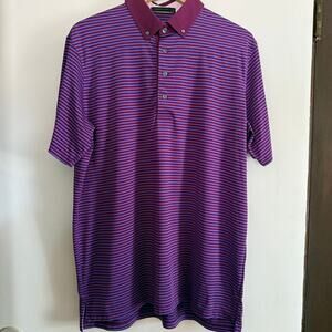 GREYSON |  Golf Quogue Polo Mens Size Large Meadowsweet Purple Striped | Large